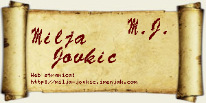 Milja Jovkić vizit kartica